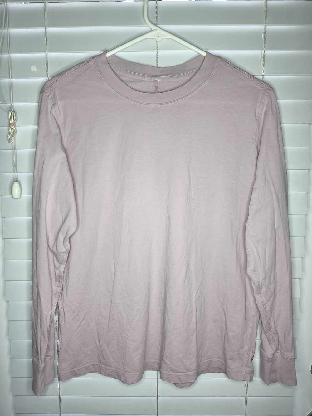 Lululemon All Yours Long Sleeve Shirt Pink Taupe Pima Cotton Relaxed Fit Sz 4/6